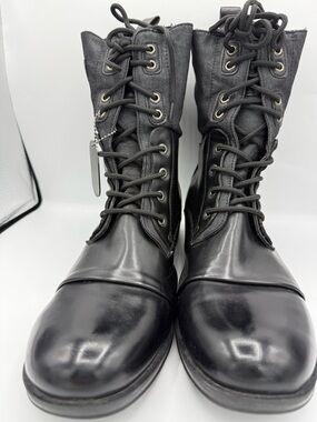 J75 Thunder mixed material black and grey boots.